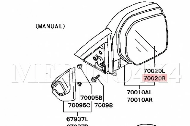 ESPEJO DE RETROVISOR DERECHO CALEFACTABLE